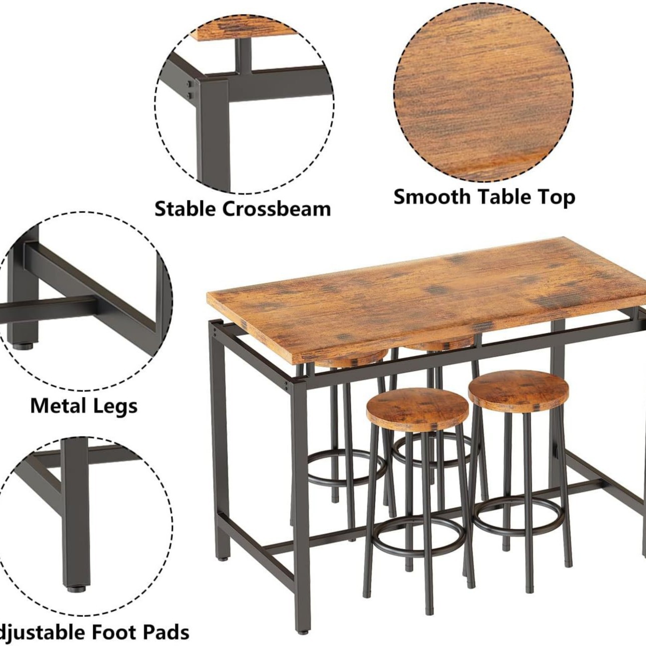 Dining table and chairs five-p - Home Improvement Kitchen Set recension och pris